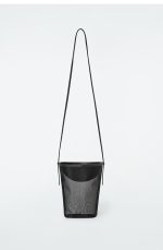 Mini Mesh Drawstring Bucket Bag Black Spring & Fall Wear