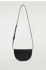 Elegant Commuter Spaghetti Strap Black Leather Saddle Bag Me