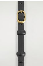 Oval Buckle Leather Belt Black - Image 4