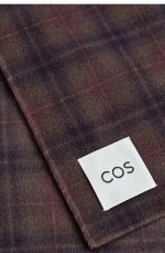 Plaid Wool Blend Scarf Wine Red - Image 4