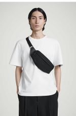 Lock Canvas Slanted Chest Bag Black - Image 2