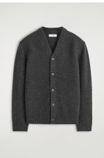 Cashmere V-Neck Cardigan Gray - Image 3