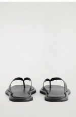 Leather Flip Sandals Black - Image 4