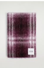 Alpaca Blend Plaid Scarf Wine Red - Image 3