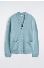 V-Neck Cardigan Blue - Image 3