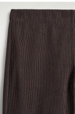 Corduroy Wide-Leg Pants Brown - Image 4