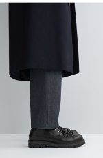 Grainy Leather Trim Hiking Boots Black - Image 2