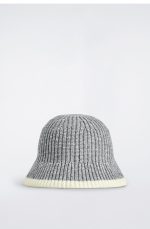Contrast Color Trim Fisherman Hat Grey/cream - Image 3