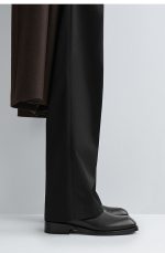 Square Head Chelsea Leather Boots Black - Image 2