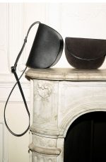 Elegant Commuter Spaghetti Strap Black Leather Saddle Bag Me - Image 2