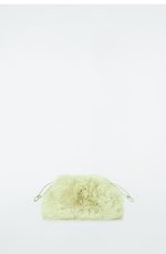 Imitation Fur Fluff Clutch Bag Light Green
