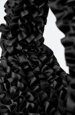 Petal Pleated Zipper One-shoulder Cream Bag Black Spring & F - Image 4