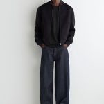 Square Head Chelsea Leather Boots Navy Blue