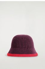 Contrast Color Trim Fisherman Hat Burgundy/red - Image 3
