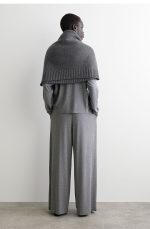 Knitted Wide-Leg Pants Gray - Image 3