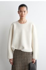 Wool Round-Neck Sweater Cream