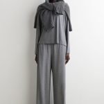 Knitted Wide-Leg Pants Gray