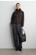 Mock-Neck Jacket Brown - Image 2