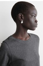 Knitted Round-Neck T-Shirt Gray - Image 3