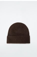Neutral And With Cashmere Knitted Folding Cap Dark Brown - Image 2