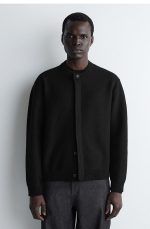 Merino Crew-Neck Cardigan Black