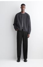 Round-Neck Cardigan Gray - Image 2