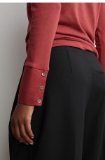 Knitted Long-Sleeve Top Red - Image 3