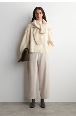 Wide-Leg Pants Beige