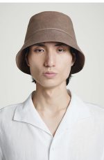 Linen Drawstring Fisherman Hat Flaxen