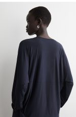 Knitted Long-Sleeve Top Navy - Image 3