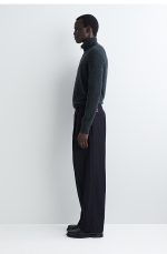 Pleated Trousers Navy - Image 2