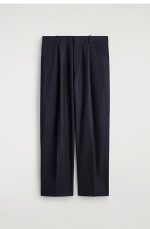 Pleated Trousers Navy - Image 4