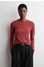 Knitted Long-Sleeve Top Red