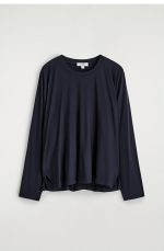 Knitted Long-Sleeve Top Navy - Image 4