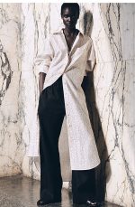 Linen Drawstring Trousers Black - Image 3