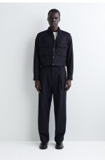 Pleated Trousers Navy