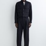 Pleated Trousers Navy