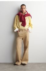 Corduroy Straight Pants Beige