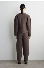 Wool Barrel Trousers Brown - Image 2
