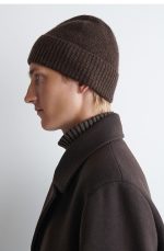 Neutral And With Cashmere Knitted Folding Cap Dark Brown - Image 3