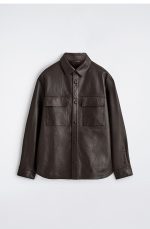 Leather Shirt Brown - Image 4