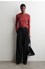 Knitted Long-Sleeve Top Red - Image 2