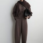 Wool Barrel Trousers Brown