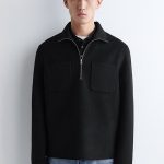 Casual Wool Blend Knitwear Black