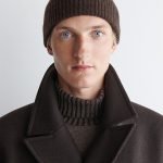 Neutral And With Cashmere Knitted Folding Cap Dark Brown