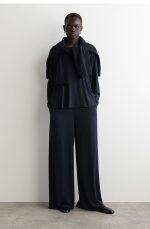 Knitted Wide-Leg Pants Navy