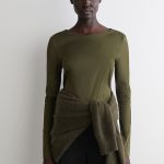 Cotton Long-Sleeve Top Khaki