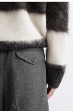 Wool Straight Trousers Gray - Image 3