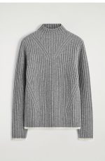 Knitted Mock-Neck Sweater Gray - Image 4