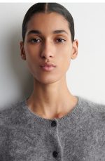 Wool Slim Cardigan Gray - Image 3